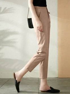 Solid Pocket Tailored Pants For Women -Zanzea Shop b20c540a 657f 4678 ac5a 4d43eb9f45e0
