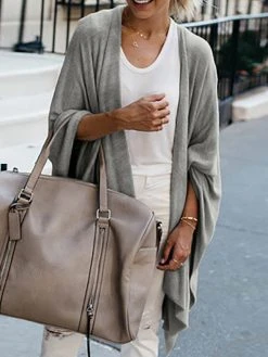 Solid Dolman Sleeve Open Front Casual Kimono -Zanzea Shop b357cec1 9003 4ecf 9653 860f45eb99ce