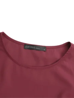 Solid Color O-neck Long Sleeve Plus Size Casual Dress With Pocket -Zanzea Shop b57316d7 b75b 4b40 8f86 5a5f1d76cab6