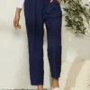 Casual Solid Color Elastic Waist Plus Size Pencil Pants