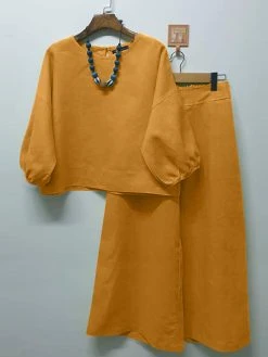 Women Solid Lantern Sleeve Flared Pants Casual Co-ords -Zanzea Shop b7f0953d 96ca 46ba 88f8 777fbd81b778