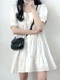 Puff Sleeve Square Collar A-line Solid Casual Dress 16 Puff Sleeve Square Collar A-line Solid Casual Dress -Zanzea Shop b87b8854 44be 4425 a840 1ff228d726fc