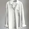 Solid Textured Pocket Button Long Sleeve Lapel Shirt