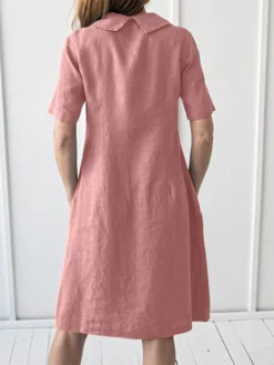Solid Short Sleeve Pocket Lapel Dress For Women -Zanzea Shop b9e32c40 8431 44b7 a5c1 7c530e11543b