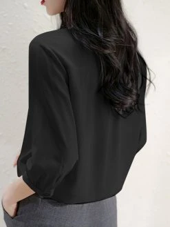 Solid Button 3/4 Sleeve Stand Collar Blouse For Women 22 Solid Button 3/4 Sleeve Stand Collar Blouse For Women -Zanzea Shop ba26e726 ff0b 4eba 9557 75e068932935