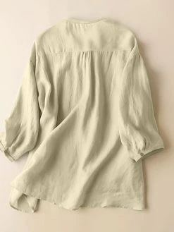 Solid V-neck Pocket Button Front High-low Hem Blouse -Zanzea Shop baf75eb2 b3cc 47d5 9475 5276024bcb61