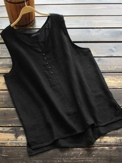 Solid Sleeveless V-neck Tank Top For Women -Zanzea Shop bb172ea5 2294 4289 8377 b4e344824c9f