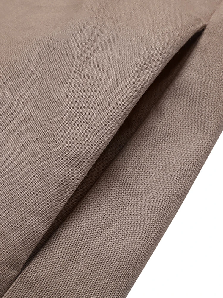 Solid Shirred Pocket Half Sleeve Crew Neck Dress 8 Solid Shirred Pocket Half Sleeve Crew Neck Dress - Image 8