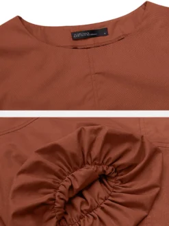 Solid Color Puff Sleeve Patchwork Casual Long Sleeve Dress For Women -Zanzea Shop bc7dfee7 80cf 460e 92aa 3e882f3e98d4