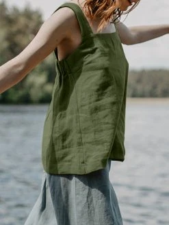 Women Solid Square Collar Cotton Sleeveless Tank Top -Zanzea Shop bd3f1dc9 655f 413b b912 648f516f8224