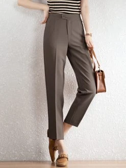 Women Solid Pocket Zip Button Front Tailored Pants 15 Women Solid Pocket Zip Button Front Tailored Pants -Zanzea Shop be1cb6fd 9500 47c2 af2f 24c0942697bd