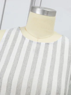 Women Striped Crew Neck High-Low Hem Sleeveless Dress -Zanzea Shop be24d238 d87b 4cb3 9bb1 d39c6c43cef9