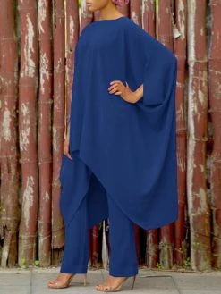 Solid Irregular Dolman Sleeve Crew Neck Loose Two Pieces Suit -Zanzea Shop be48ebe2 e18a 45d7 bfd8 bc1b06224e56