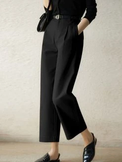 Solid Pocket Straight Leg Tailored Pants For Women -Zanzea Shop bf8fd3e8 ba8f 48a6 a0ea fff39b71cd9c