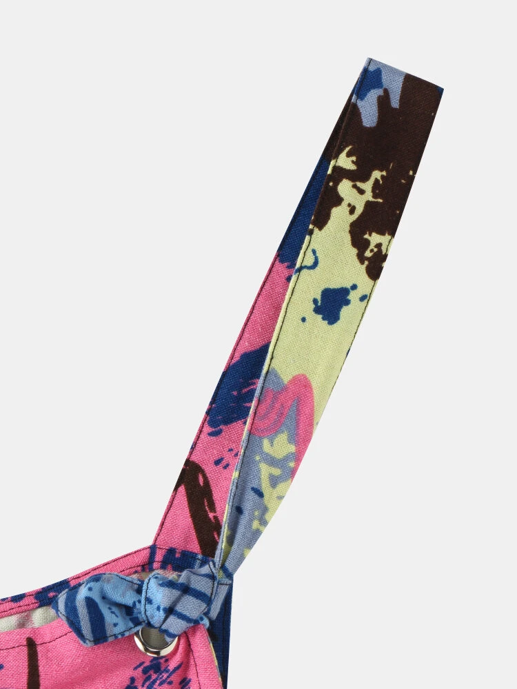 Print Strap Sleeveless Plus Size Jumpsuit With Pockets 8 Print Strap Sleeveless Plus Size Jumpsuit With Pockets - Image 8