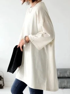 Solid Crew Neck Loose Casual 3/4 Sleeve T-shirt 18 Solid Crew Neck Loose Casual 3/4 Sleeve T-shirt -Zanzea Shop c1f2578b 932c 4ac4 85f7 8b06923cc07e