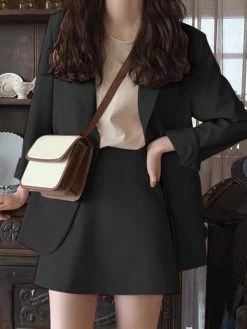Solid Long Sleeve Lapel Blazer A-line Skirt Two Pieces Suit 13 Solid Long Sleeve Lapel Blazer A-line Skirt Two Pieces Suit -Zanzea Shop c21080ea 9a04 4d5f 83b2 98ab80247997