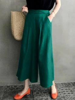 Solid Loose Pocket Elastic Waist Wide Leg Pants 16 Solid Loose Pocket Elastic Waist Wide Leg Pants -Zanzea Shop c289156a 2bc2 4e66 b112 40b7f3c7d585