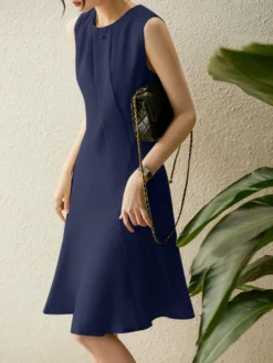 Solid Sleeveless Invisible Zip Crew Neck Mermaid Hem Dress 13 Solid Sleeveless Invisible Zip Crew Neck Mermaid Hem Dress -Zanzea Shop c321f031 dcd8 44b7 8854 fb477203089e