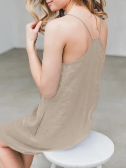 Solid Pocket Spaghetti Strap Backless Dress For Women -Zanzea Shop c3bd4f8f 170f 4686 a46a e05bc5b01311