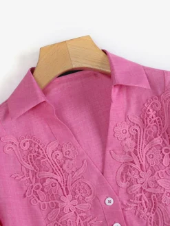 Women Floral Embroidered Notched Neck 3/4 Sleeve Blouse 14 Women Floral Embroidered Notched Neck 3/4 Sleeve Blouse -Zanzea Shop c3c79d7c 4bd3 4716 b2fd 0c01f77f9fb9