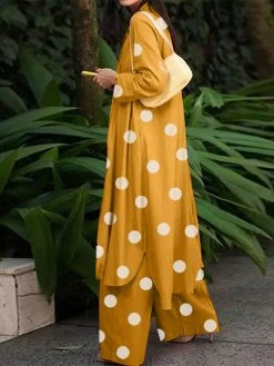 Allover Polka Dot Print Pocket Two Pieces Suit -Zanzea Shop c77ab093 1bed 4730 a9e9 9c54e8cc405c