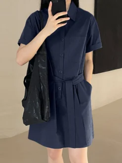 Solid Button Front Pocket Cargo Shirt Dress With Belt 20 Solid Button Front Pocket Cargo Shirt Dress With Belt -Zanzea Shop c7c76e03 9813 4439 9dc2 a576c6aceb66