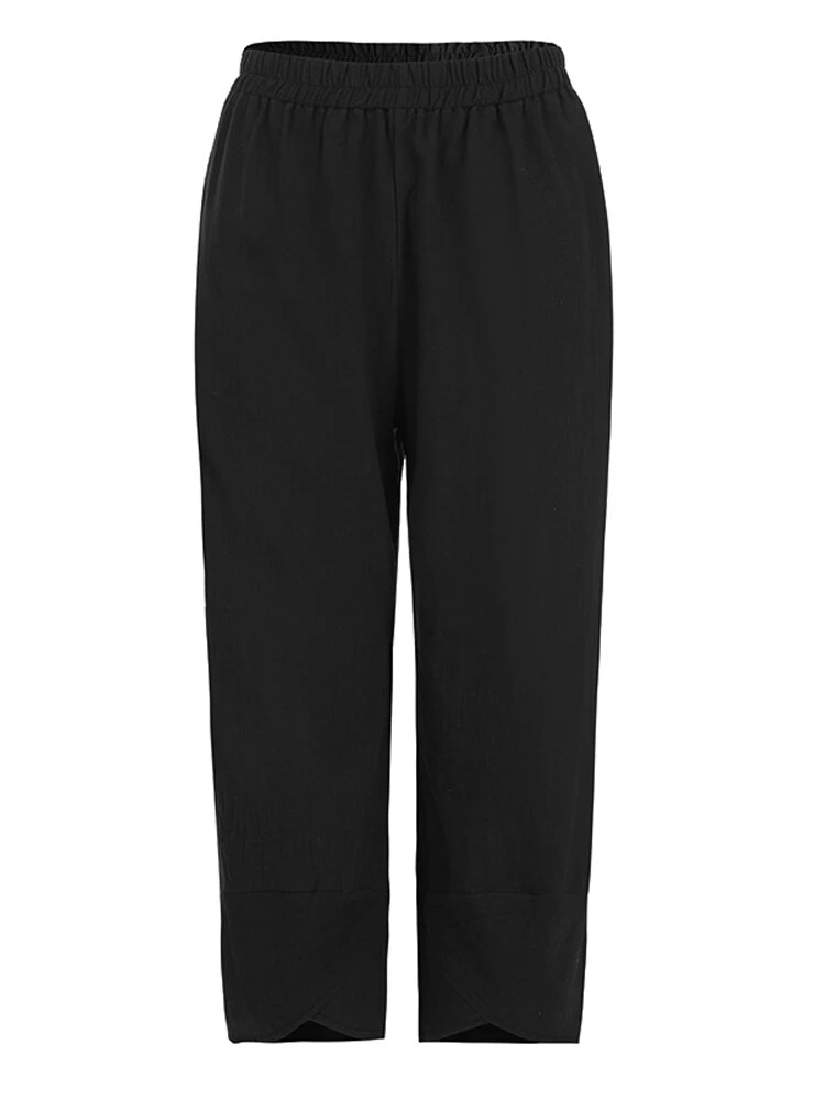 Solid Color Elasitc Waist Plus Size Casual Pants For Women 6 Solid Color Elasitc Waist Plus Size Casual Pants For Women - Image 6