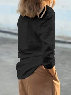 Solid Long Sleeve Casual Crew Neck Women T-shirt -Zanzea Shop c944ef4e 324e 412e 8c81 849e405b9dd3