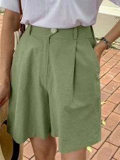 Solid Pocket Elastic Waist Casual Wide Leg Shorts -Zanzea Shop c9680d4e a675 4245 8ed4 43d5f629b8aa