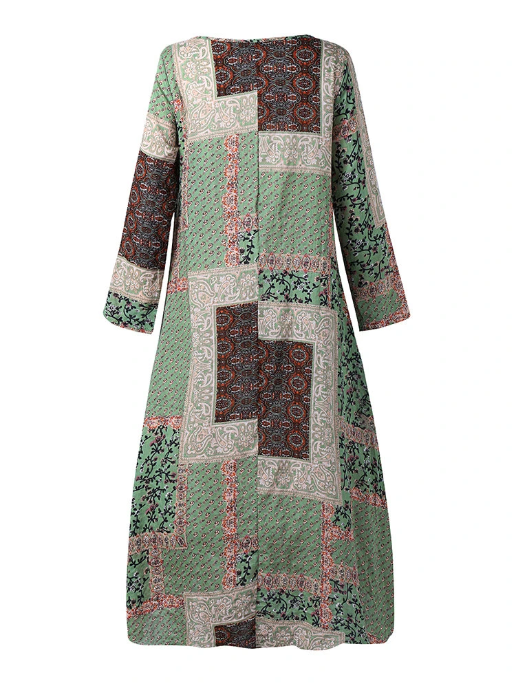 Bohemian Floral Print Beach Summer Plus Size Maxi Dress 6 Bohemian Floral Print Beach Summer Plus Size Maxi Dress - Image 6