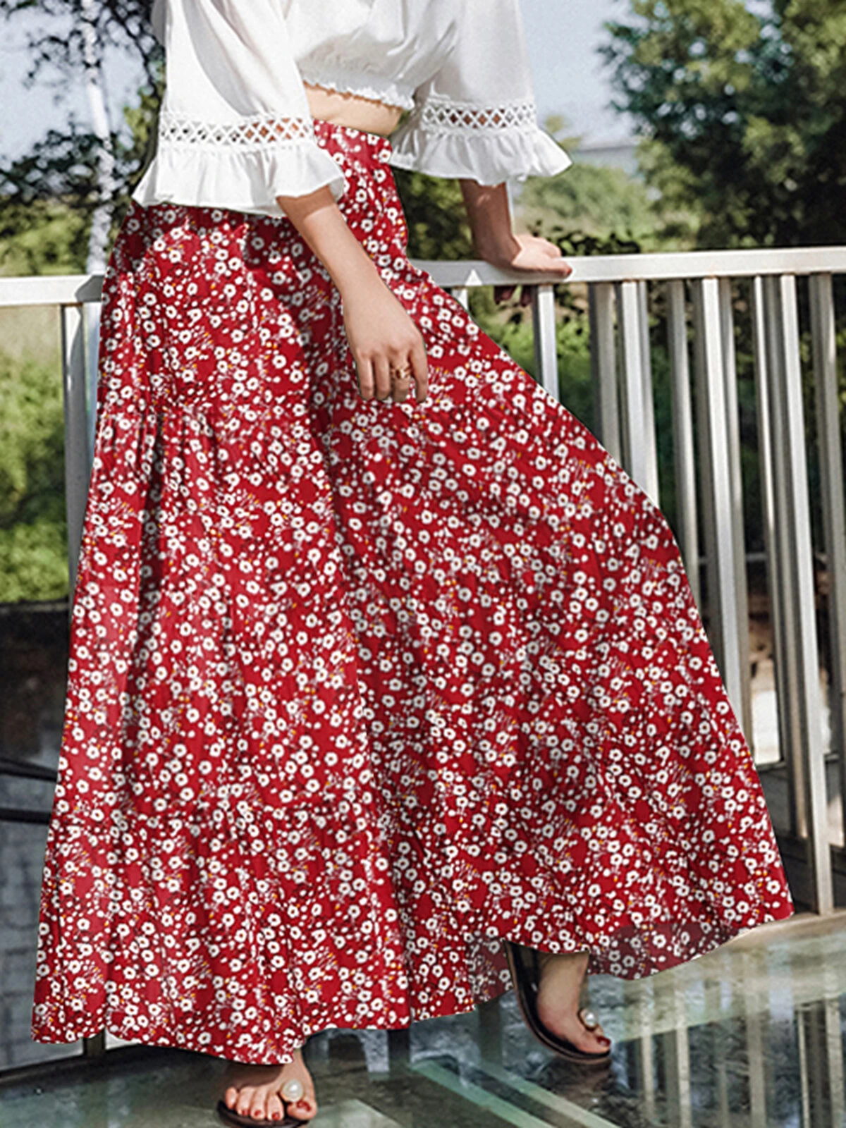 Bohemian High Waist Floral Print Loose Pants 3 Bohemian High Waist Floral Print Loose Pants - Image 3
