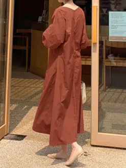 Solid Color Puff Sleeve Patchwork Casual Long Sleeve Dress For Women -Zanzea Shop ccdf6cb8 a361 4e0a bcfb 593ee17fc16f