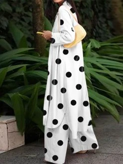 Allover Polka Dot Print Pocket Two Pieces Suit -Zanzea Shop cd10bd01 c173 4812 a73f 585c3c67bcb0