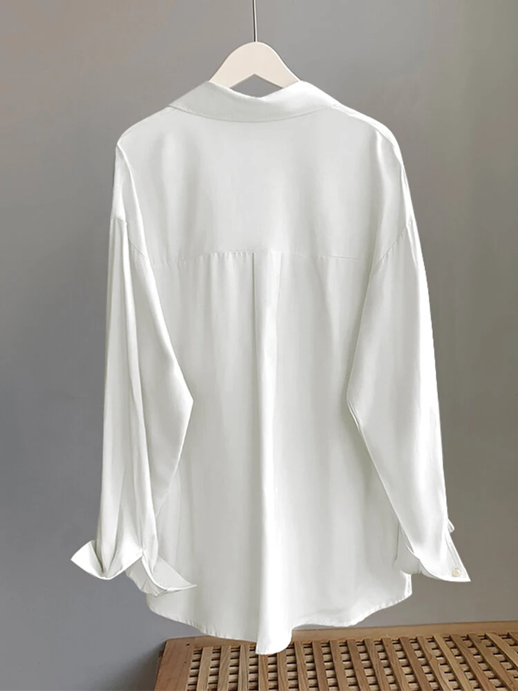 Solid Pocket Button Front Long Sleeve Lapel Shirt 4 Solid Pocket Button Front Long Sleeve Lapel Shirt - Image 4