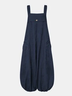 Women Corduroy Solid Color Casual Jumpsuit With Pockets -Zanzea Shop cde808a3 bd63 444d b7f8 19e3b9b4f1b8