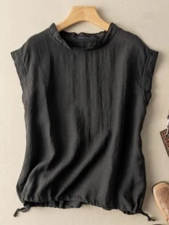 Women Solid Drawstring Hem Cotton Sleeveless Tank Top 5 Women Solid Drawstring Hem Cotton Sleeveless Tank Top -Zanzea Shop ce0ed4ad 0cbf 450e 9dcc 2b35af807d50