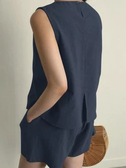 Solid Slit Back Pocket Elastic Waist Two Pieces Suit -Zanzea Shop cf8f9c99 483b 4d0a a181 273556619b42