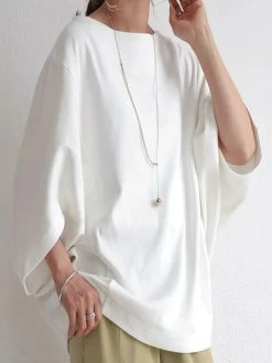 Solid Dolman Sleeve Loose O-neck Casual Women Blouse -Zanzea Shop d08e009f 0fe2 4717 8e4e 464c6605e67a
