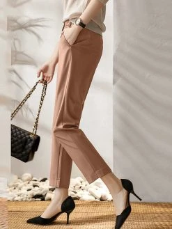 Solid Pocket Crop Tailored Pants For Women -Zanzea Shop d0e6aab5 6158 473d 98ff 4ce92b541a19