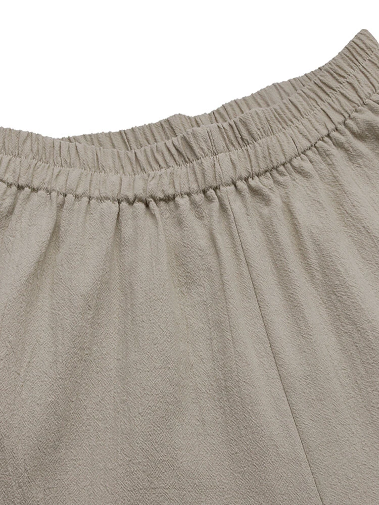 Vintage Print Patchwork Elastic Waist Pockets Plus Size Pants 8 Vintage Print Patchwork Elastic Waist Pockets Plus Size Pants - Image 8