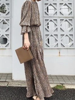 Floral Print Long Bell Sleeve Crew Neck Slit Maxi Dress 17 Floral Print Long Bell Sleeve Crew Neck Slit Maxi Dress -Zanzea Shop d352935c 229a 497c b0b0 a75beec8de68