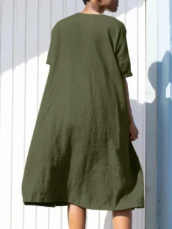 Solid Loose Crew Neck Short Sleeve Casual Dress With Belt 16 Solid Loose Crew Neck Short Sleeve Casual Dress With Belt -Zanzea Shop d38d04fc 8ab5 4fc9 b710 70db11548e4d