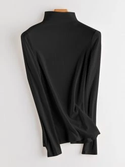 Solid Half-collar Long Sleeve T-shirt For Women -Zanzea Shop d39e525c dbb5 4ddd a078 4691ee176b93