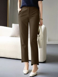 Women Solid Pocket High-low Hem Tailored Pants 13 Women Solid Pocket High-low Hem Tailored Pants -Zanzea Shop d5f4d3be 0ea3 43f3 846a 8b369236ad1a