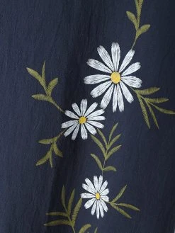 Women Daisy Floral Print Oblique Button Cotton Half Sleeve Blouse -Zanzea Shop d69c5116 1eed 49de 8ec4 4aef2ad20c22