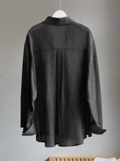 Solid Textured Pocket Button Long Sleeve Lapel Shirt -Zanzea Shop d758c4c5 f444 4a9d 816c 114e3ba87741