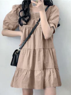 Puff Sleeve Square Collar A-line Solid Casual Dress 21 Puff Sleeve Square Collar A-line Solid Casual Dress -Zanzea Shop d8a6d671 9abe 4858 abeb 8445c4ee2f05
