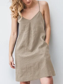 Solid Pocket Spaghetti Strap Backless Dress For Women -Zanzea Shop d8a91174 c7bb 4f6d 9ae0 8b8fc46ba627