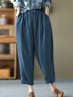 Leisure Solid Cotton Pocket Casual Pants -Zanzea Shop d945cccc ae8f 4f05 9f80 c6c7e4f665b7